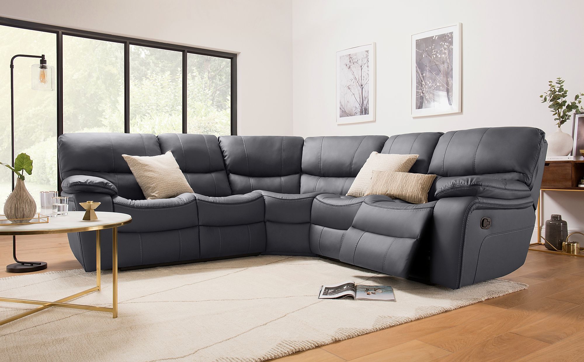 small grey leather sofa uk