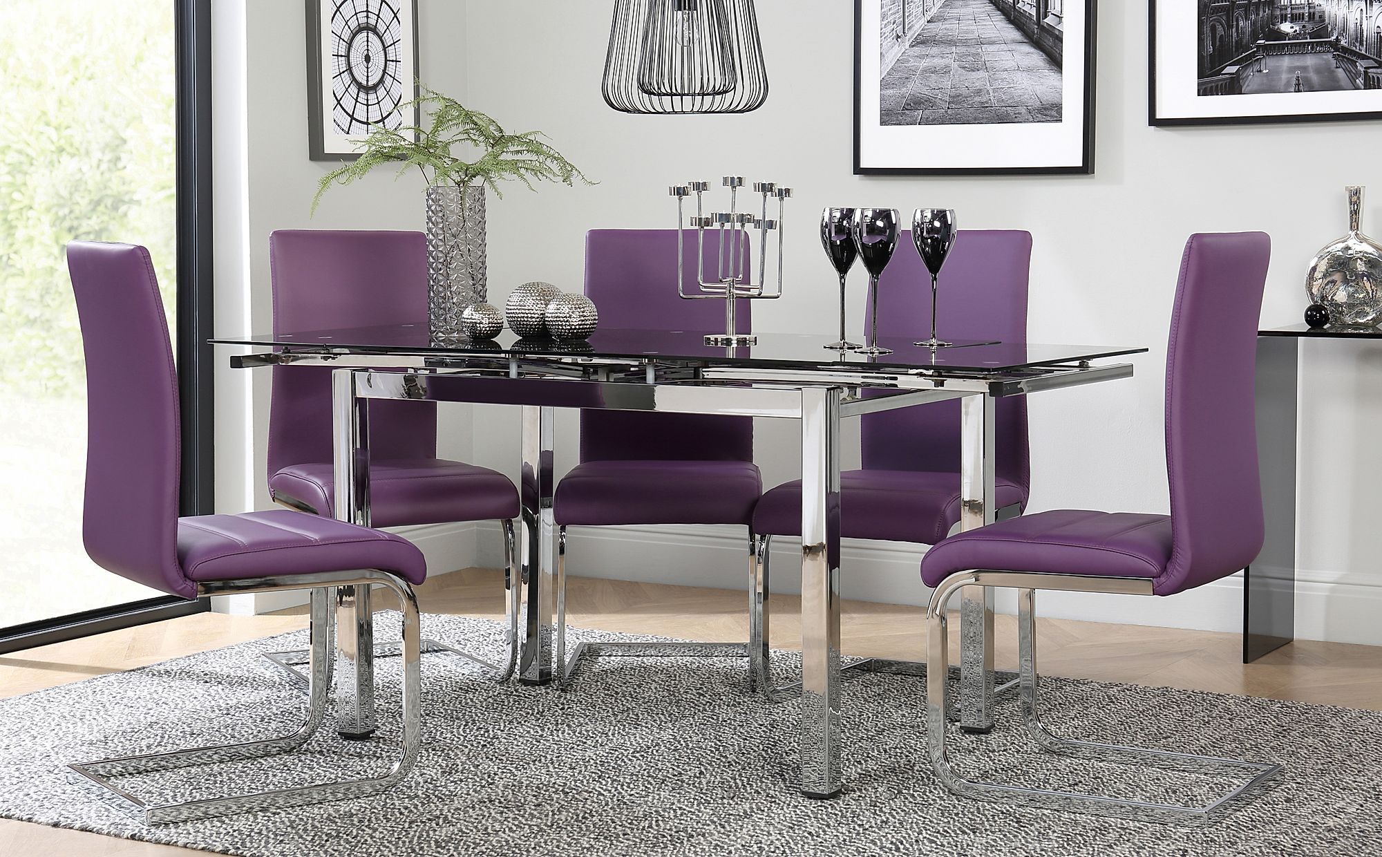 chrome kitchen table and chair