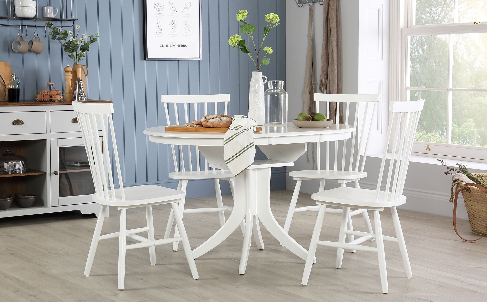 white round dining room table