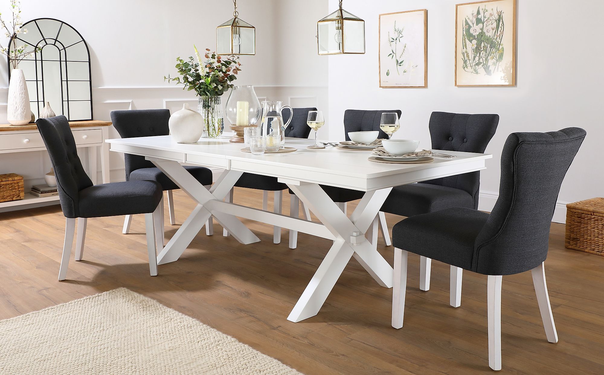 White Dining Room Table With Six Chairs