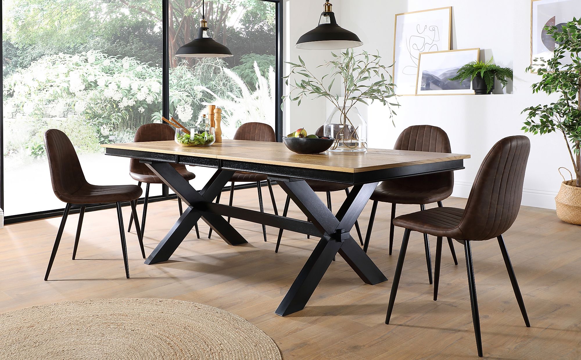brown kitchen table with black legs