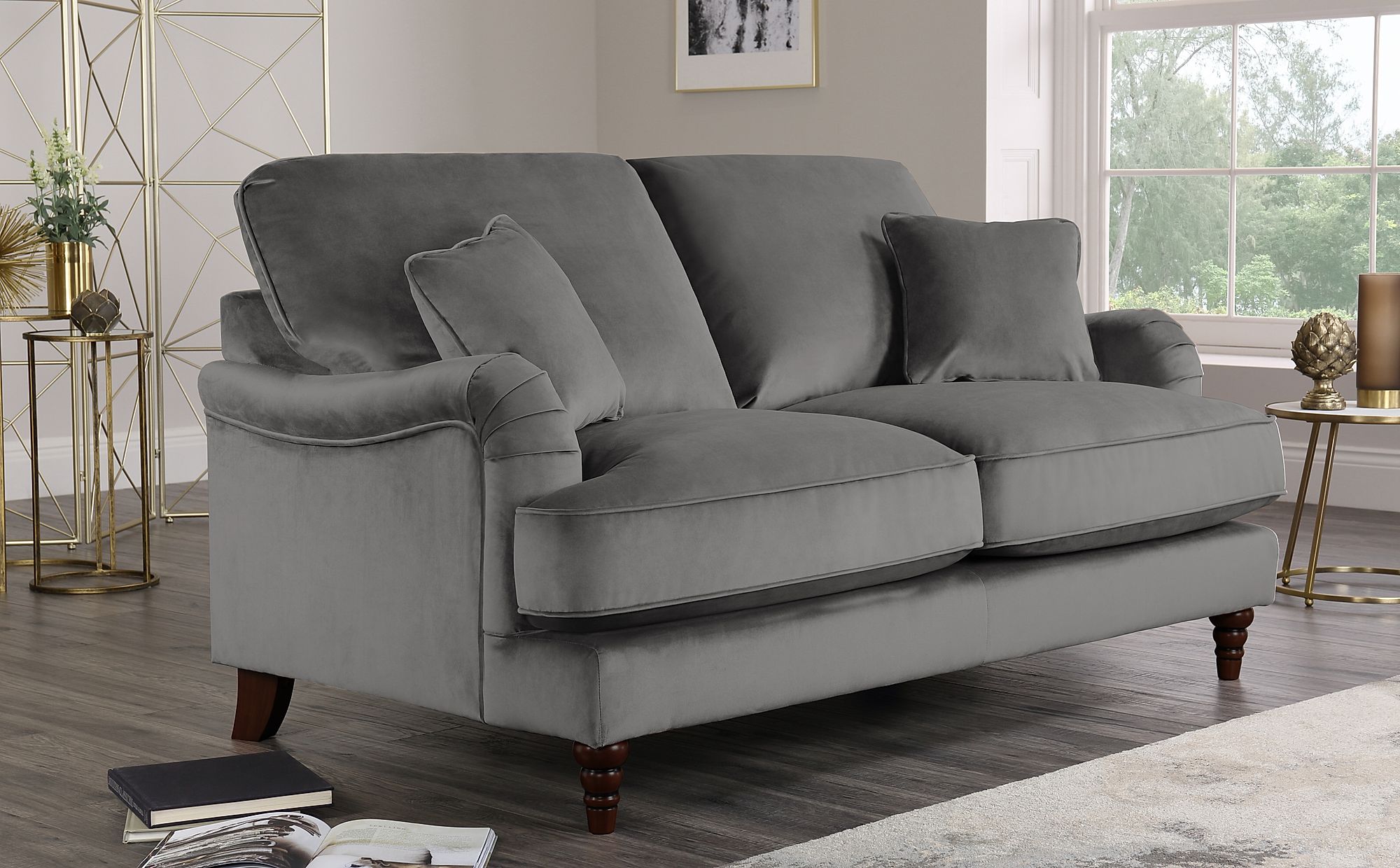 gray velvet sofa pull out bed