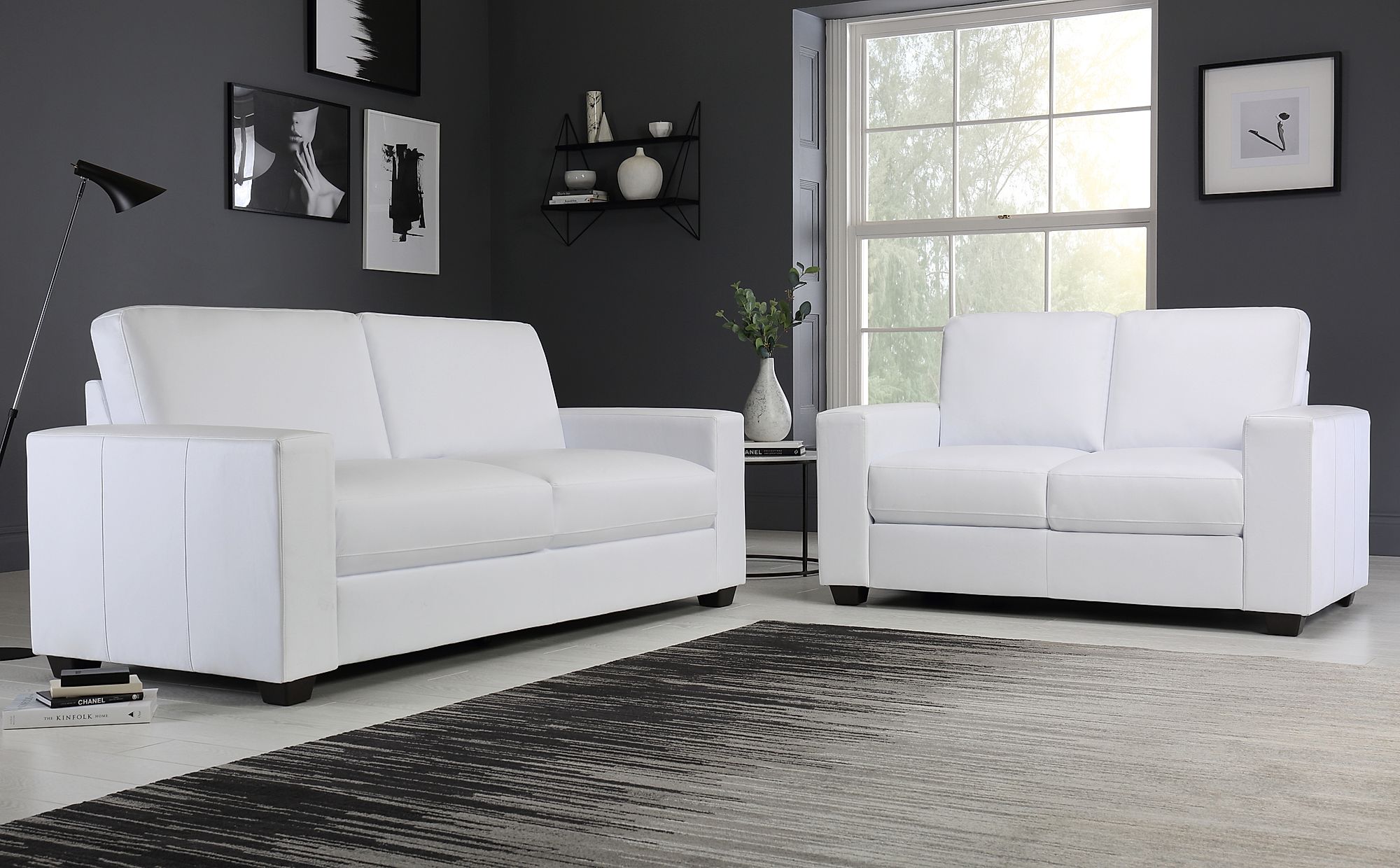 white leather sofa sets