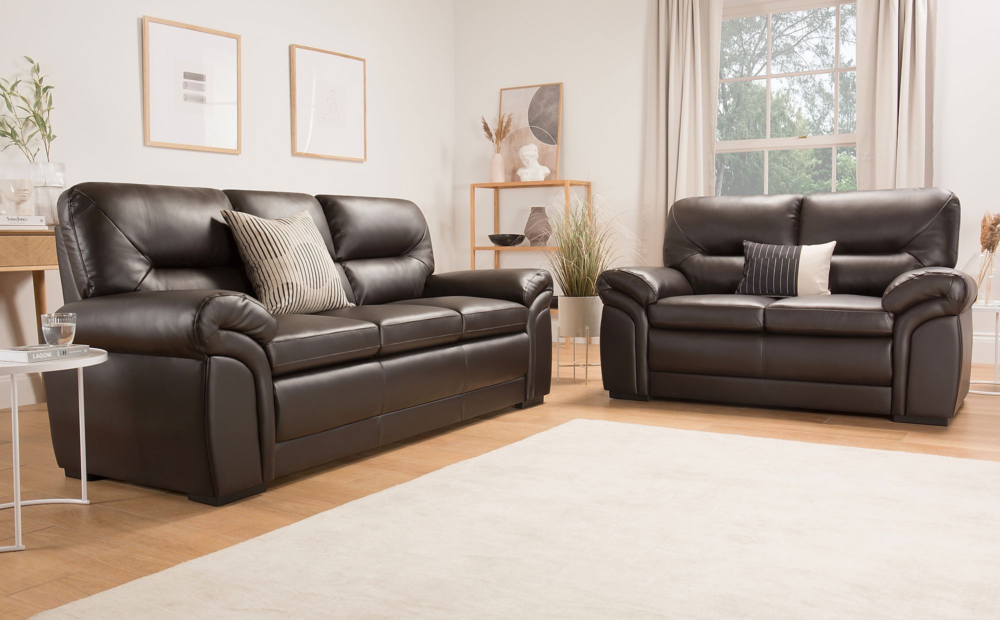 brown leather sofa sets