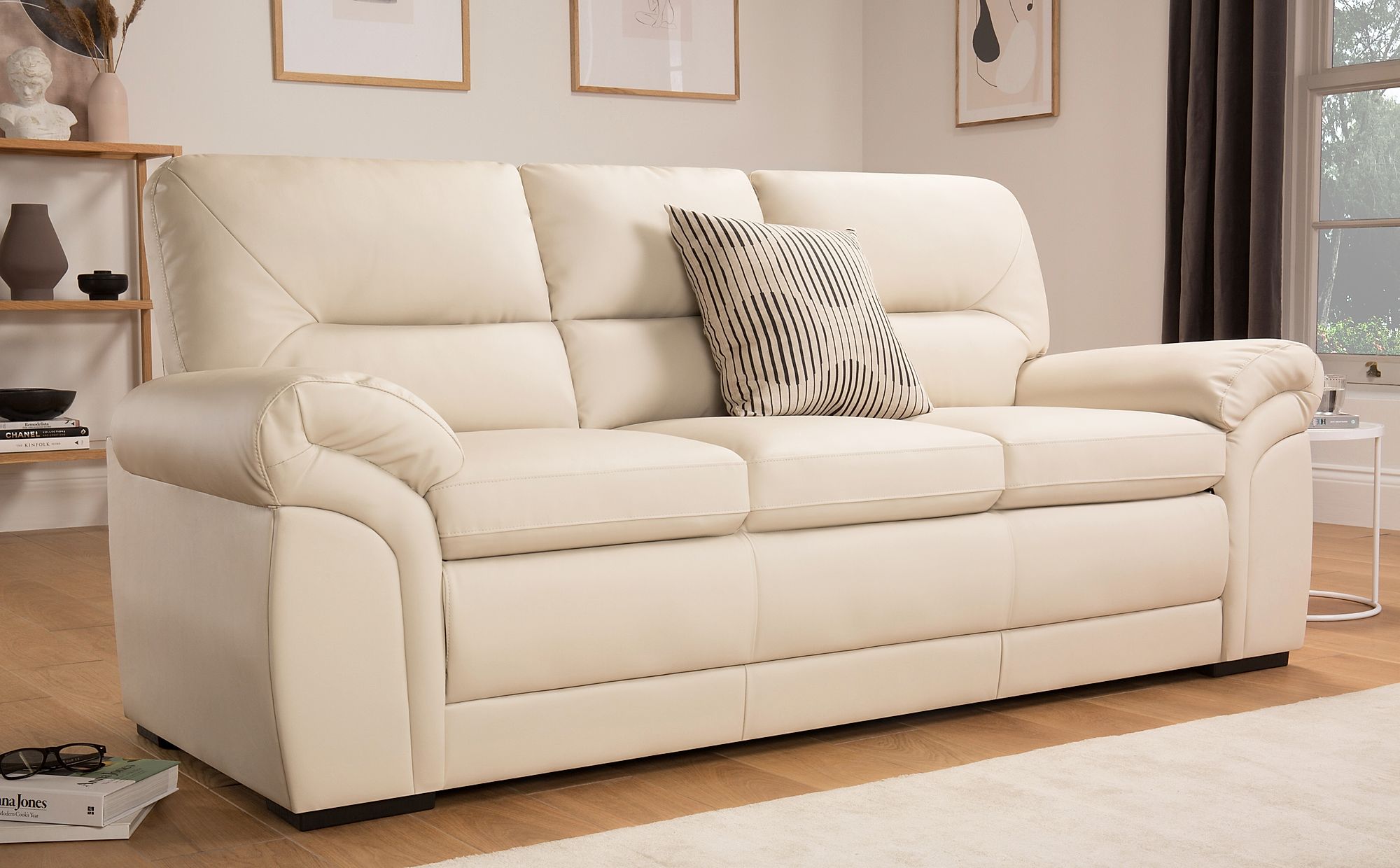 american signature furniture ivory leather sofa