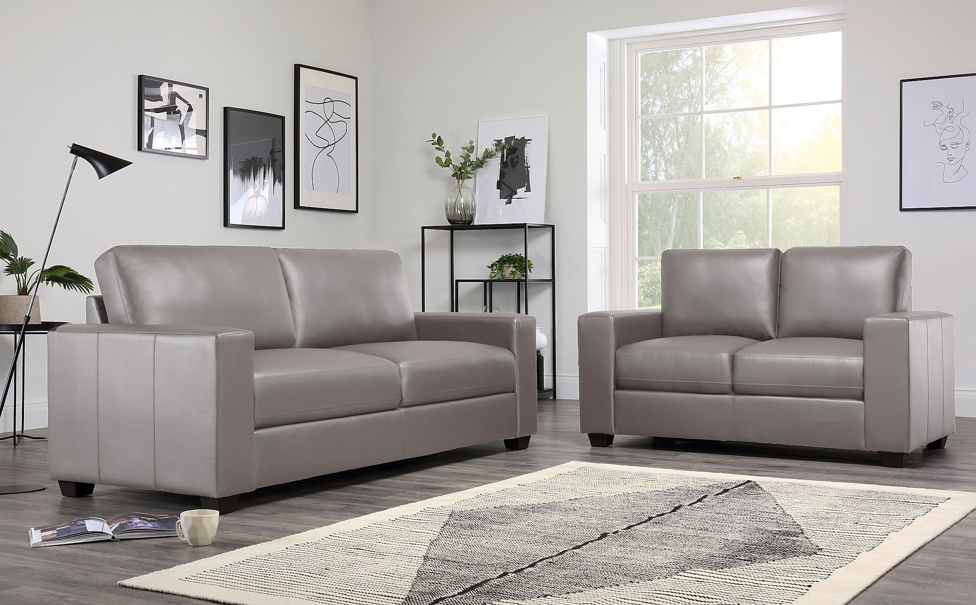 taupe leather sofa set