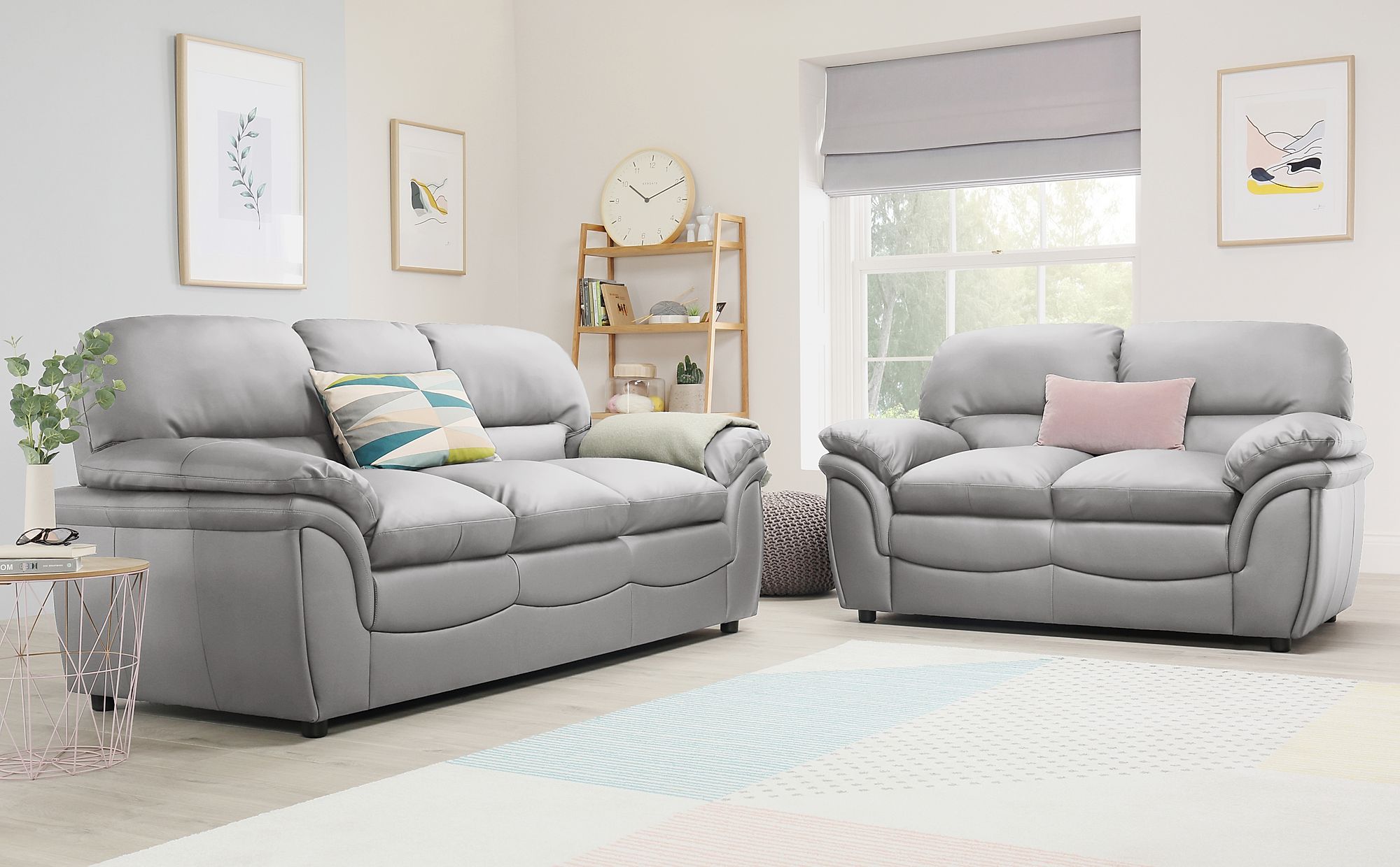 gray leather sofa sets