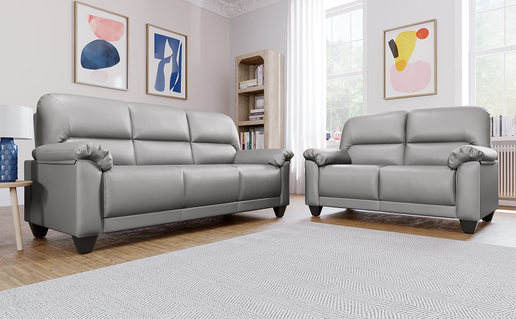 light grey leather chaise sofa