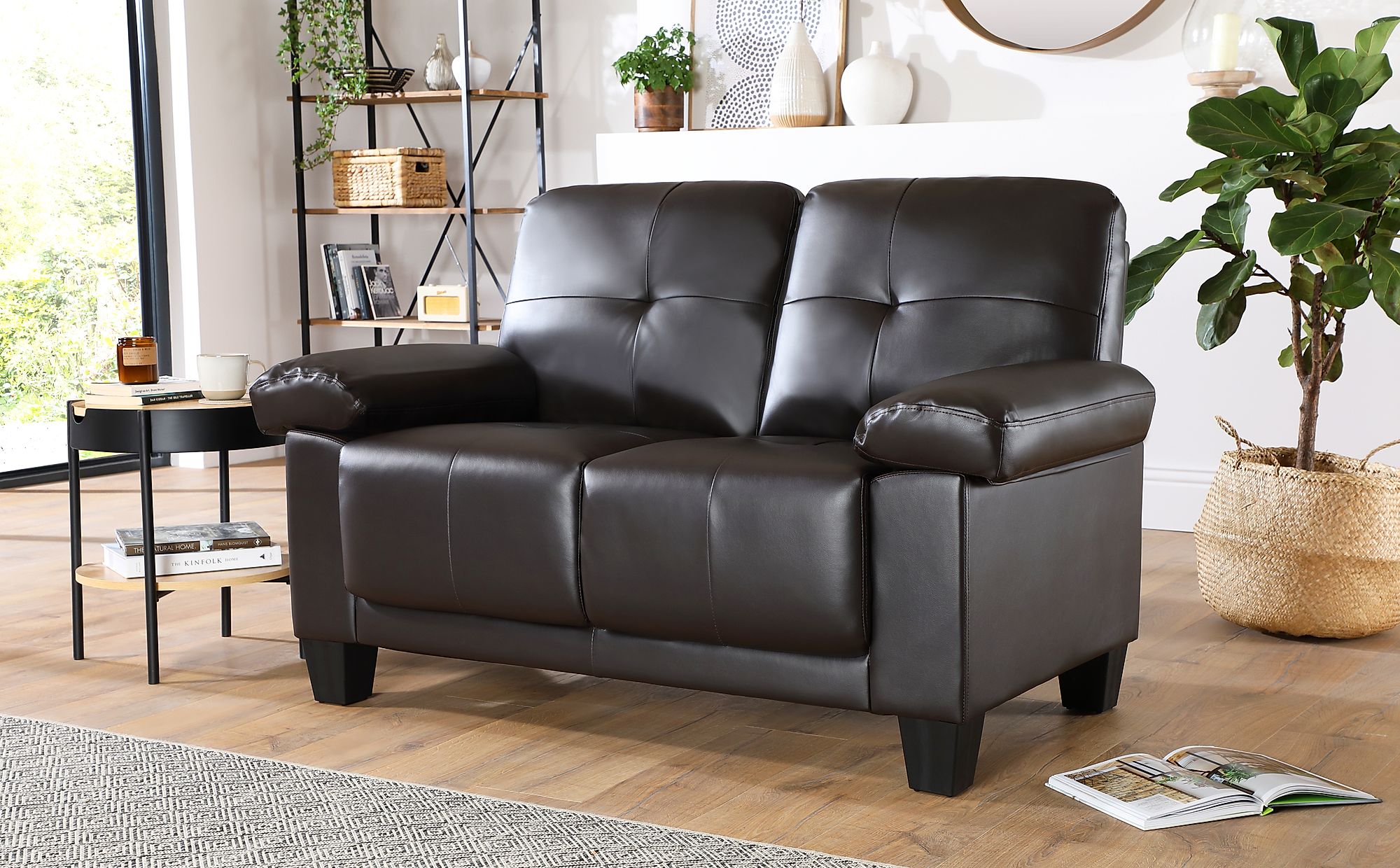 small brown leather sofa