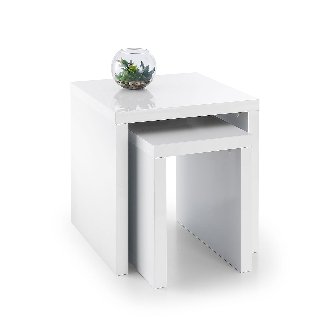 Strand White High Gloss Nest Of Side Tables Furniture And Choice