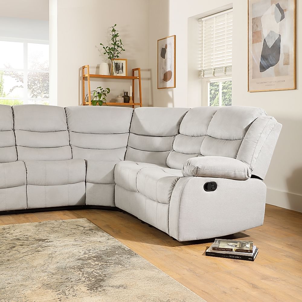 Sorrento slate grey plush fabric recliner corner sofa hot sale