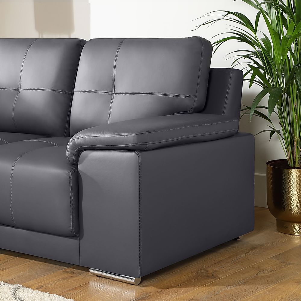 Kansas grey leather deals sofa