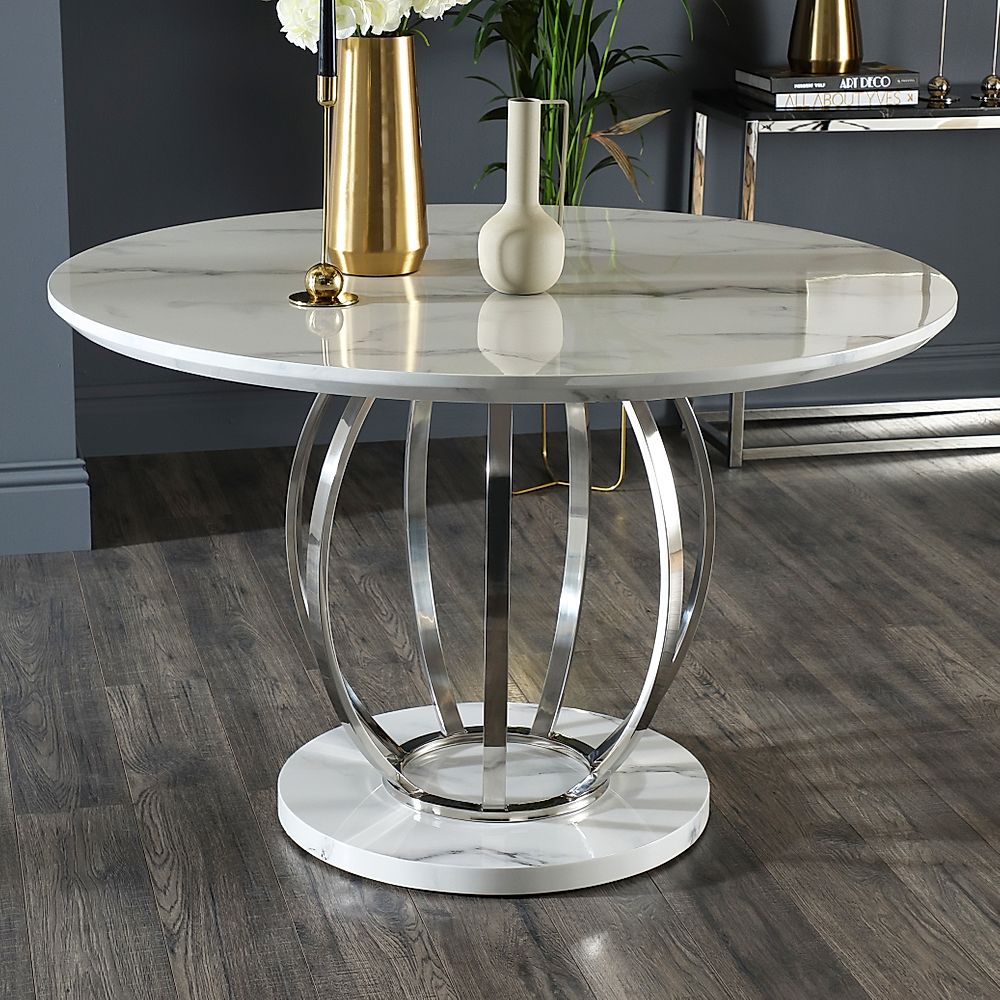 Marble look deals round dining table