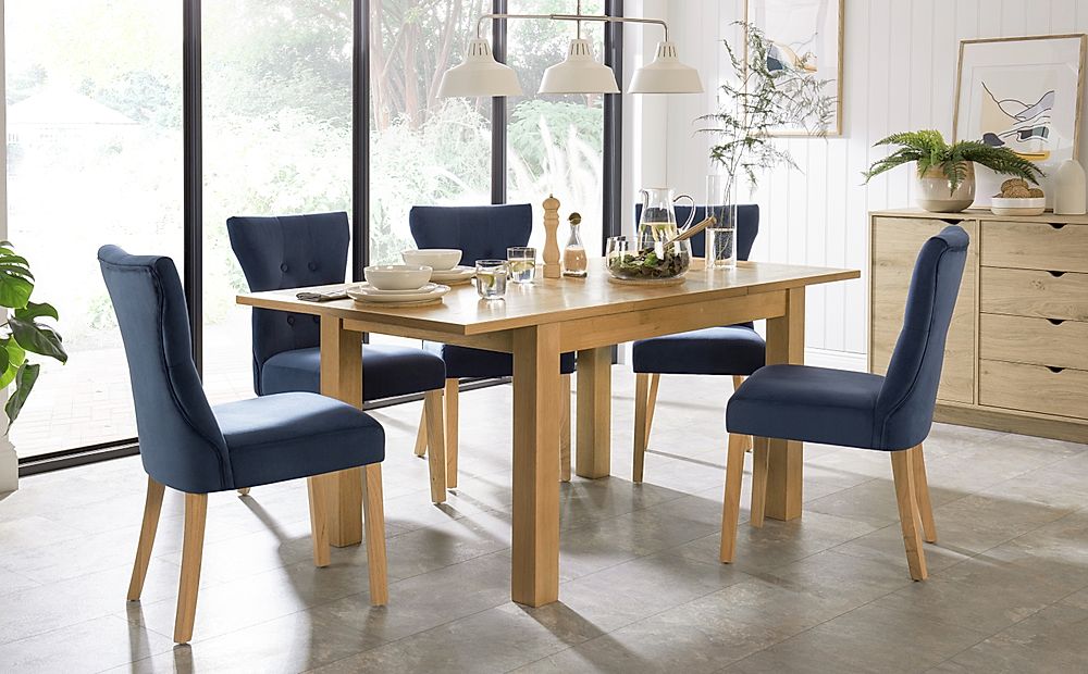 Hamilton Extending Dining Table And 6 Bewley Chairs Natural Oak Finish Oak Veneer Solid 6995