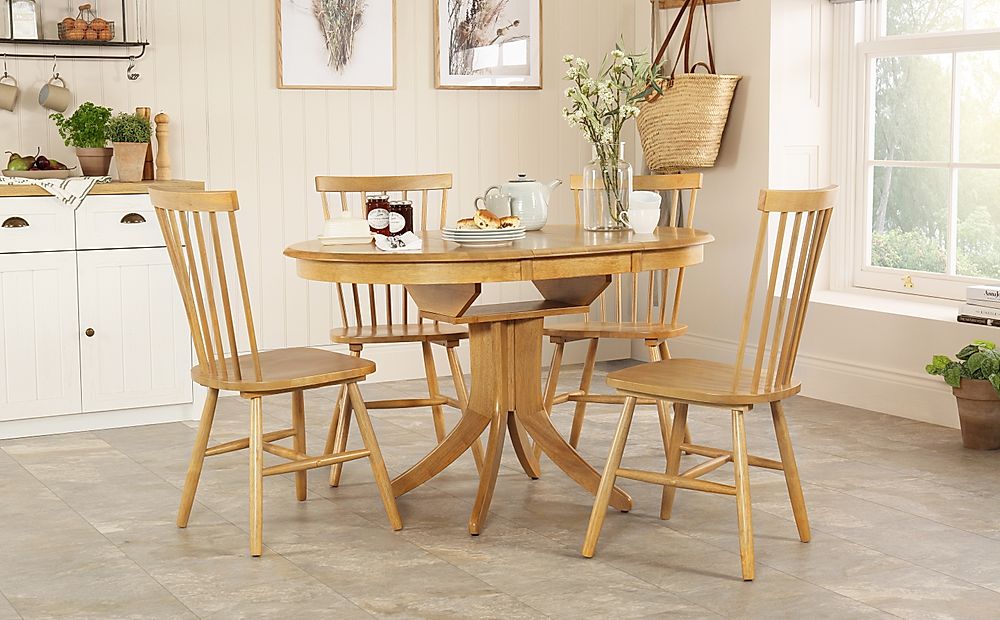 hudson round extending oak dining room table furniture