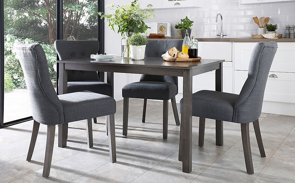 Black Dining Room Table With Grey Chairs