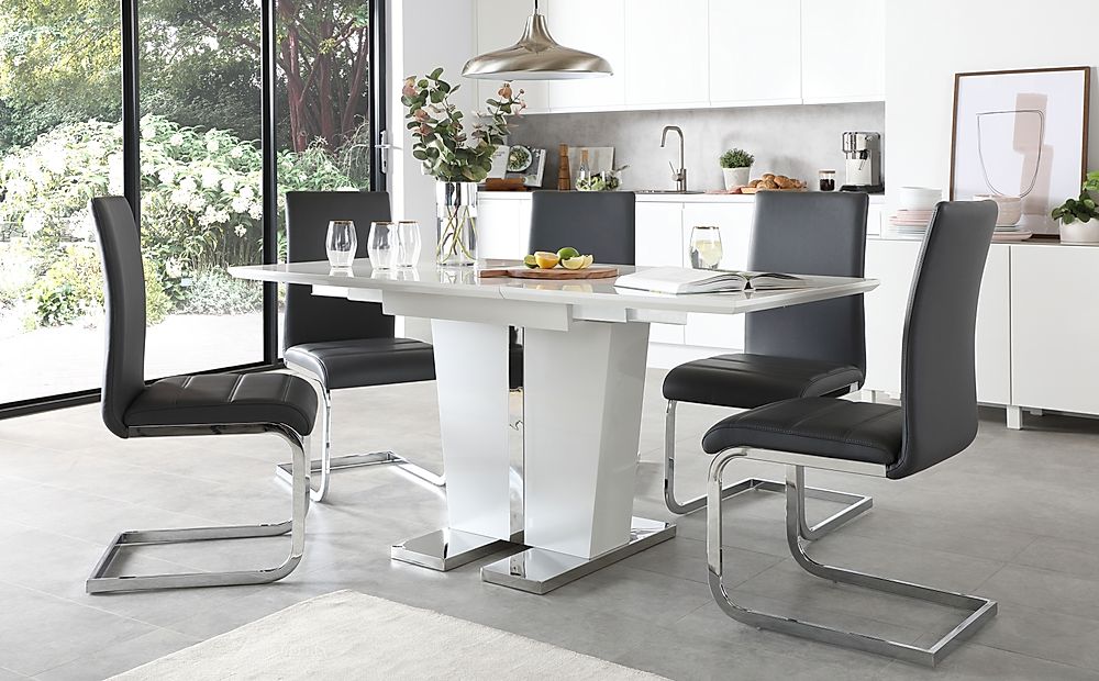 white high gloss dining table only