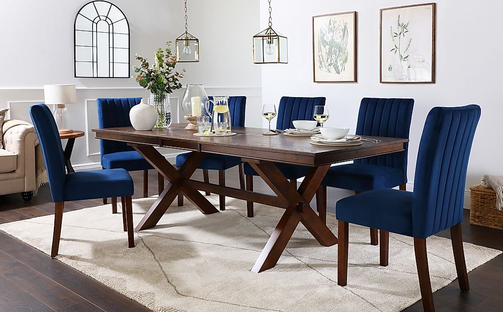 Dining Room Table With Blue Velvet Chairs