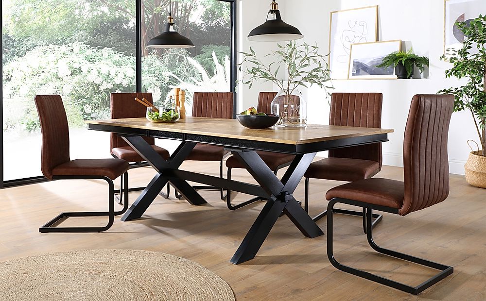 Black And Oak Dining Room Table