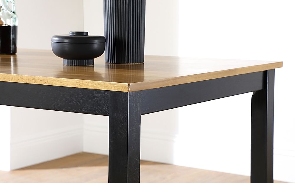 Black table deals with wood top