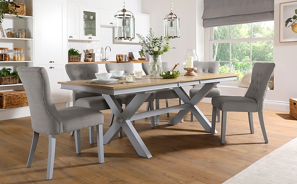 grey wooden kitchen table and chair