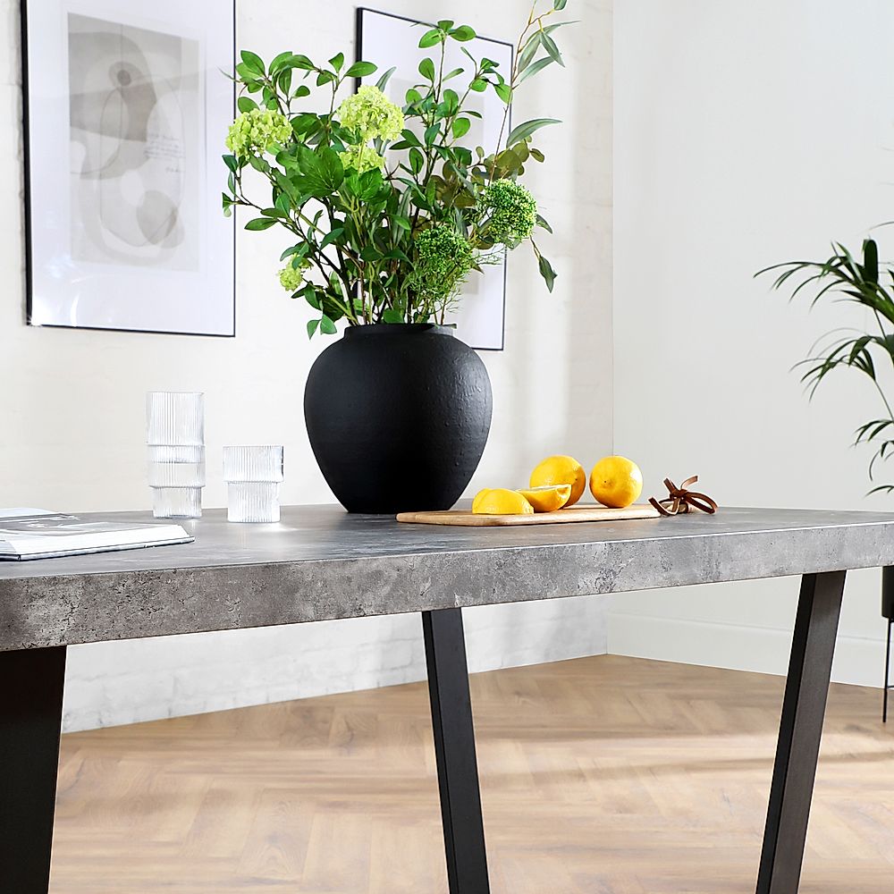 Concrete dining deals table with bench