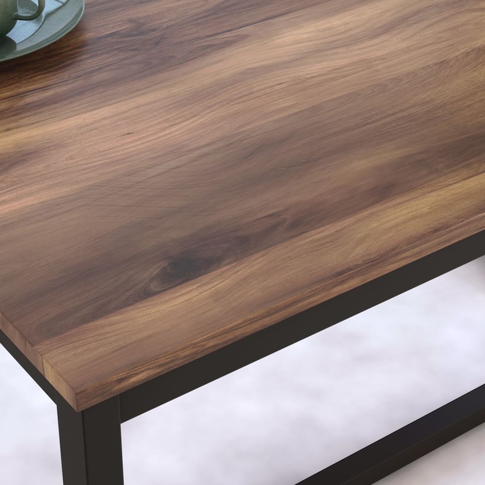 Walnut effect light gray store coffee table