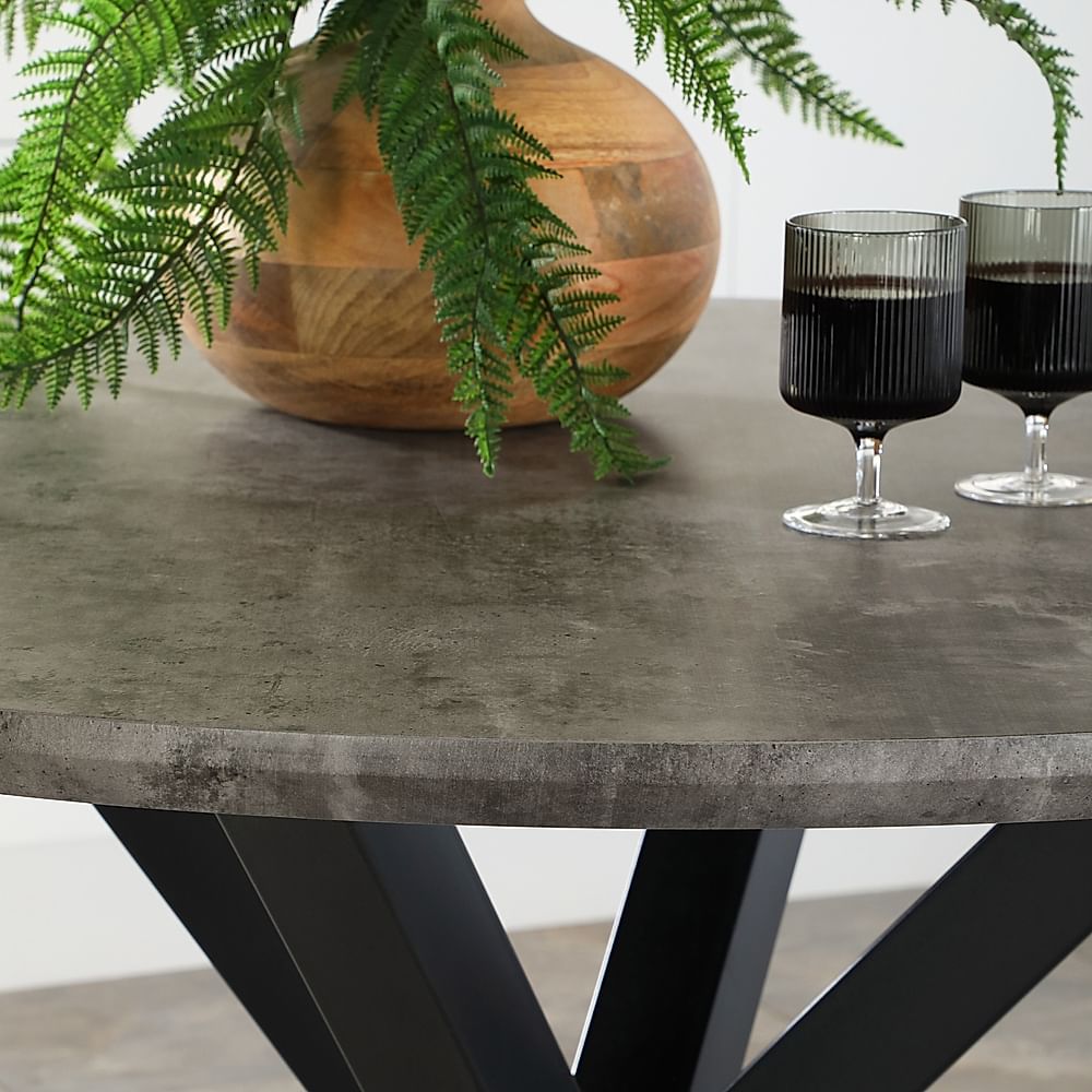 Concrete and online glass dining table