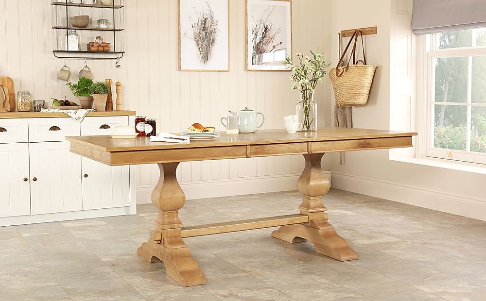 Cavendish Extending Dining Table, 160-200cm, Natural Oak Veneer & Solid Hardwood