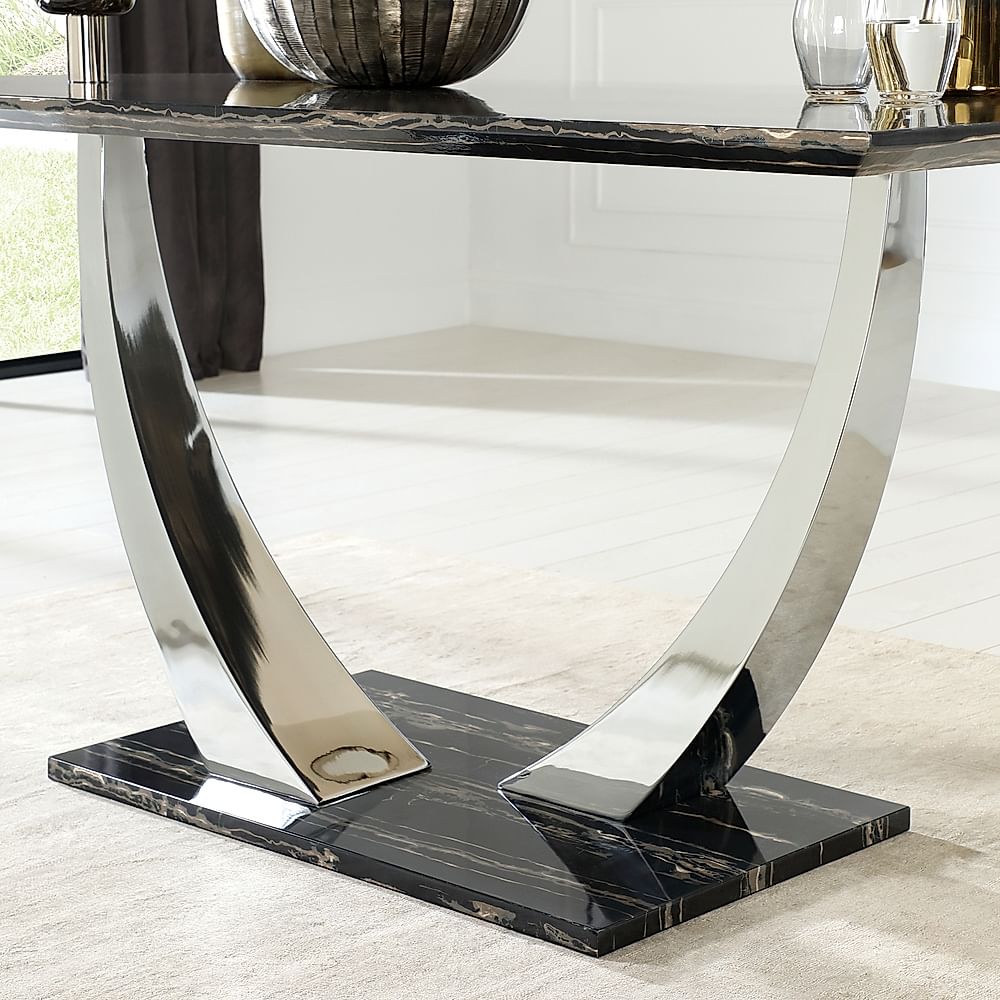 Marble and deals chrome console table