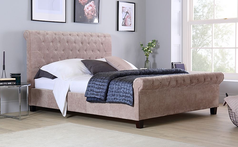 Orbit Mink Velvet Bed King Size Only £34999 Furniture Choice 