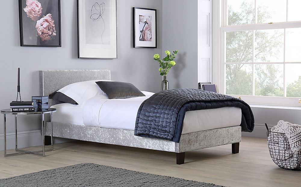 single double velvet bed