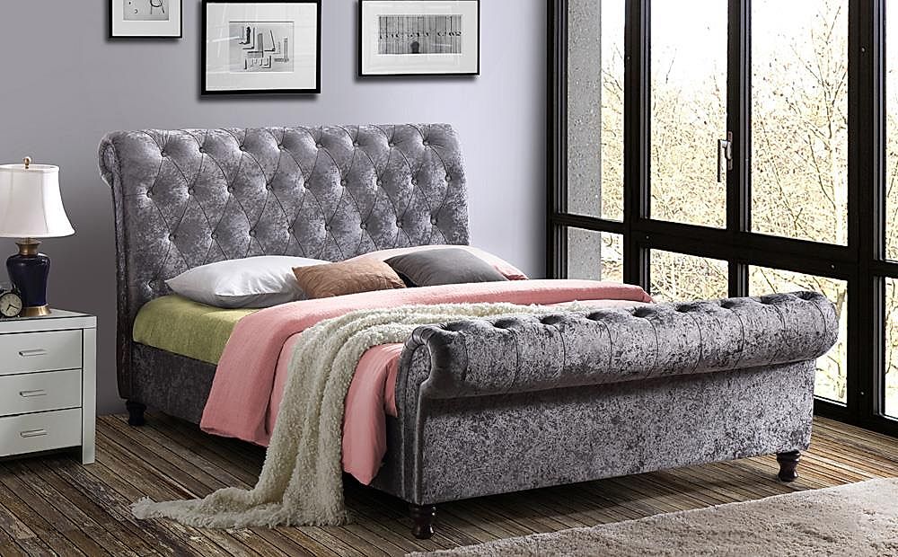 velvet king single bed