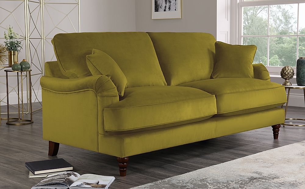 Charleston Olive Green Velvet 3 Seater Sofa | Furniture Choice