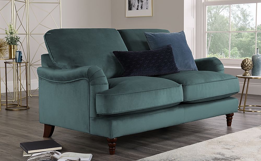 Charleston Blue Velvet 2 Seater Sofa | Furniture Choice
