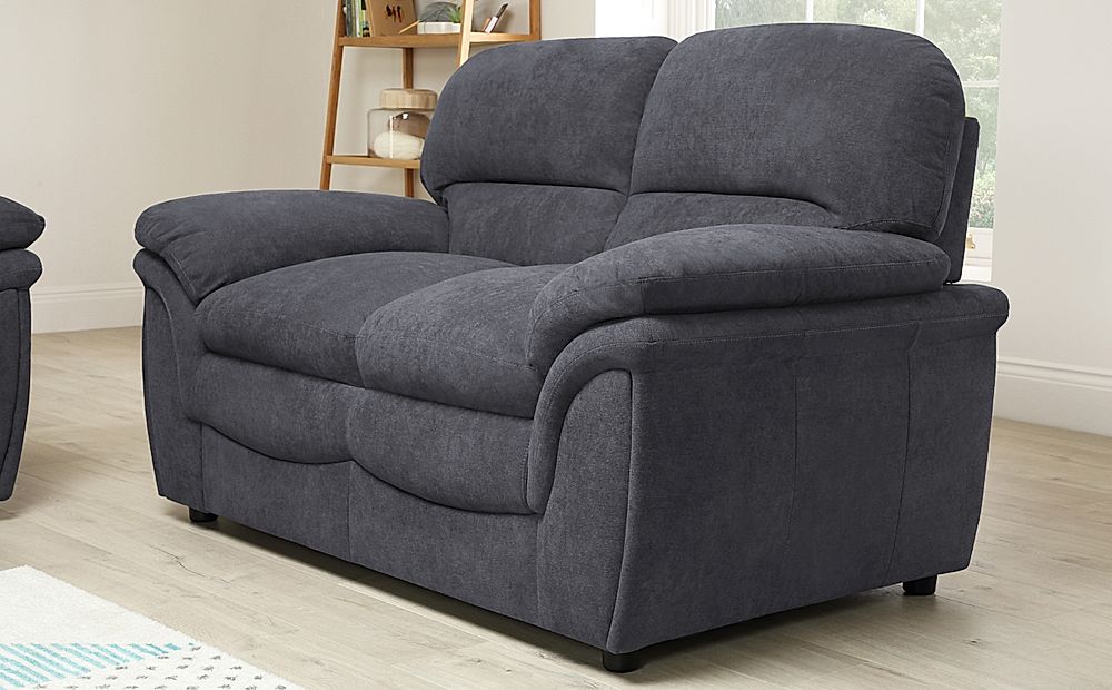 Rochester Slate Grey Plush Fabric 2 Seater Sofa Furniture And Choice