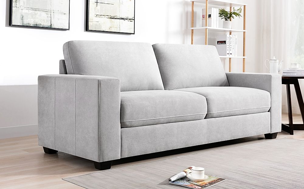 boston grey fabric 3 seater modern sofa bed