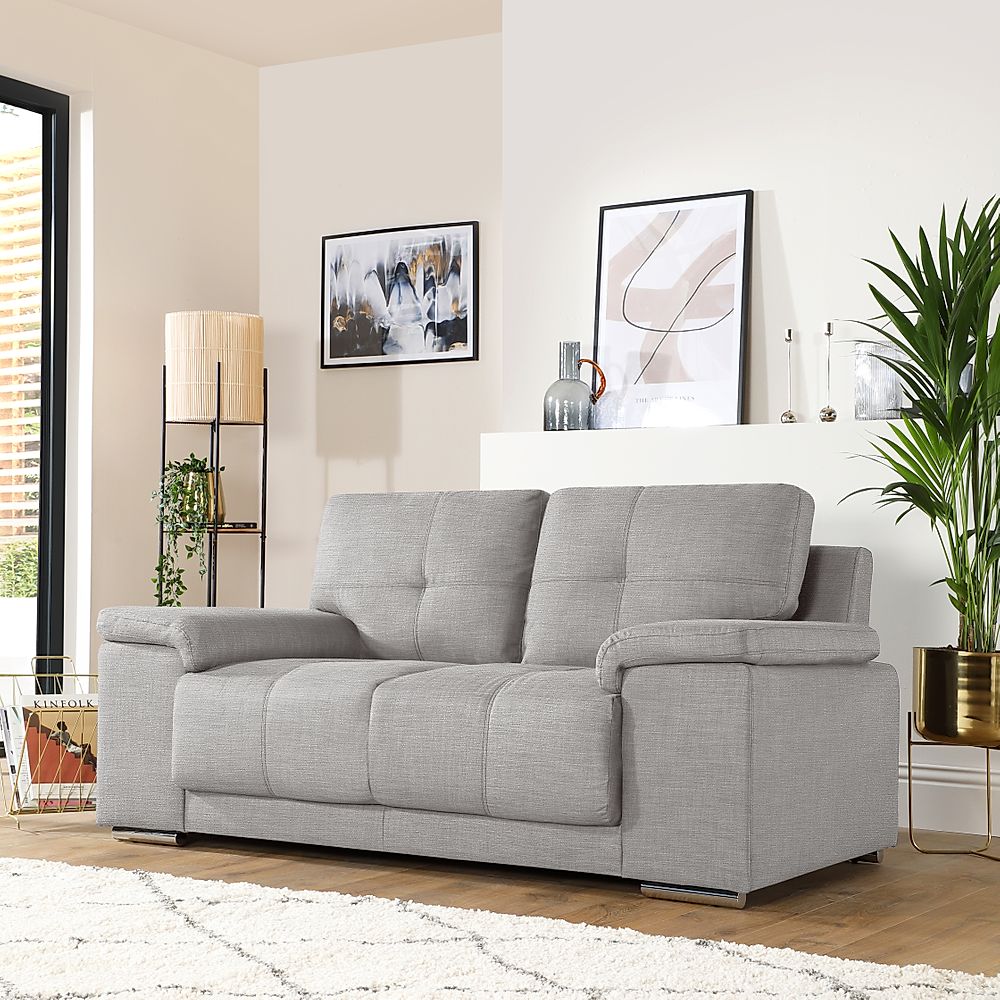 Kansas Light Grey Fabric 2 Seater Sofa Furniture And Choice