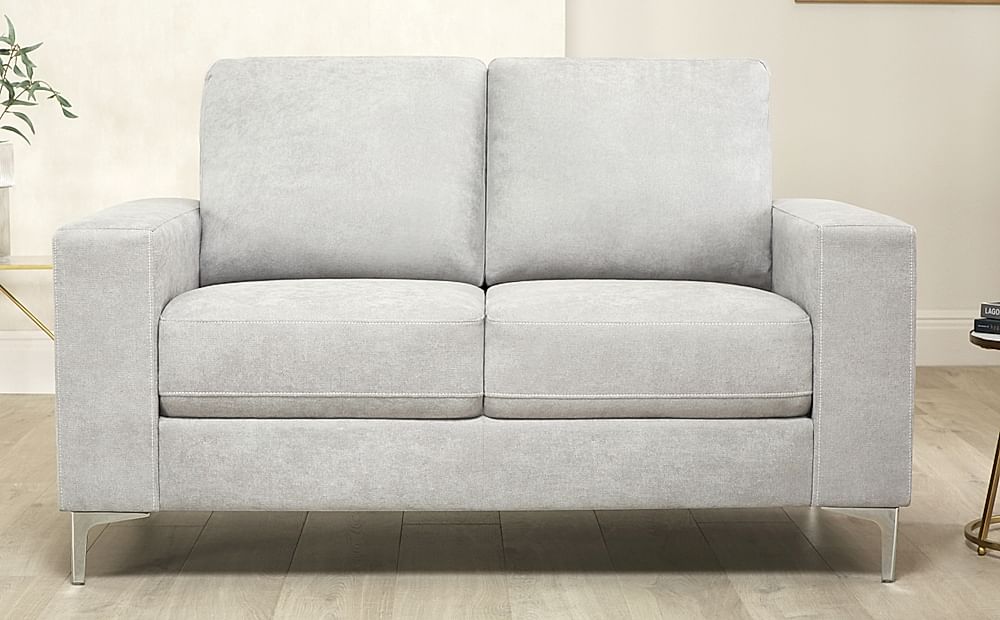 Baltimore dove grey plush fabric online l shape corner sofa