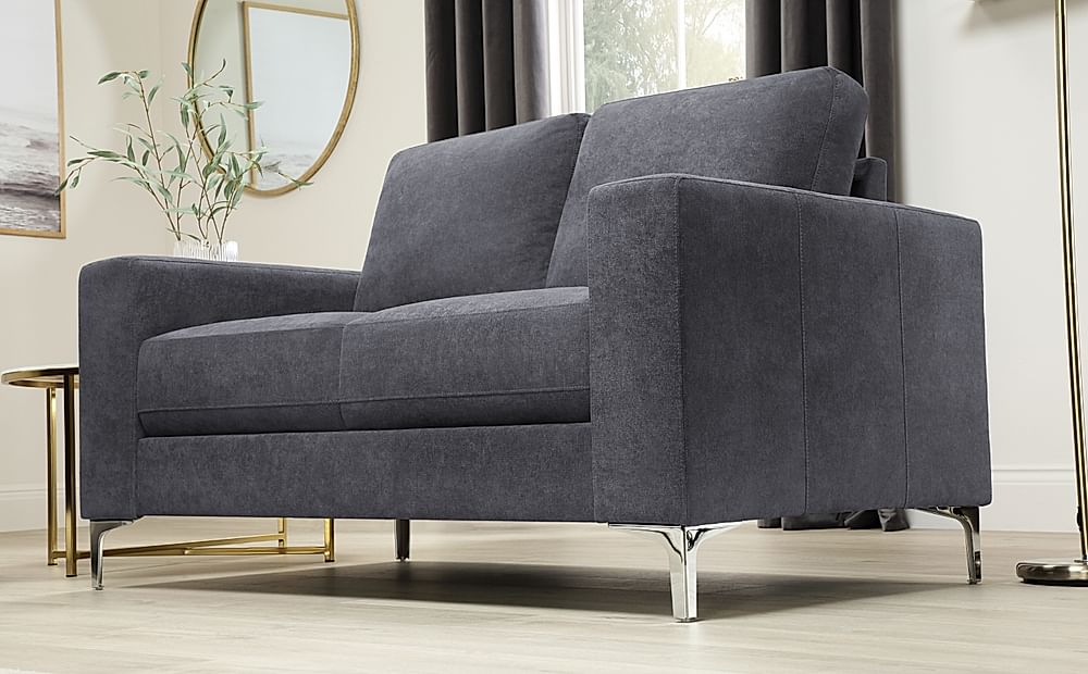 Baltimore dove grey plush fabric online l shape corner sofa