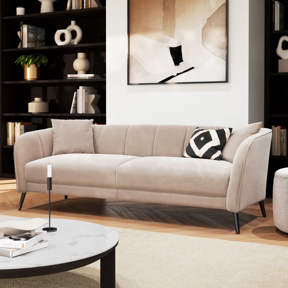 Loren 3 Seater Sofa, Champagne Classic Velvet Only £499.99 | Furniture ...