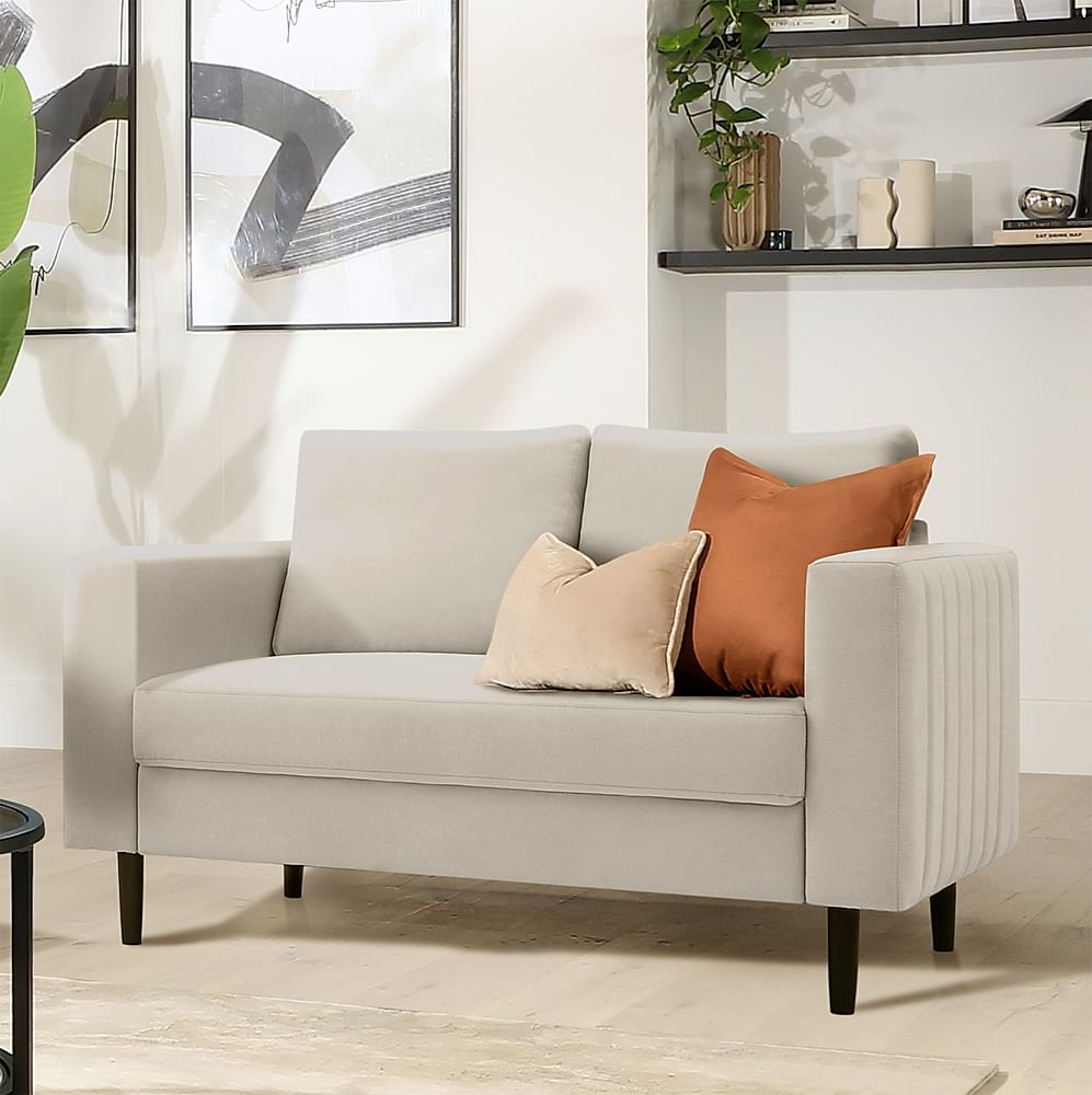 Lana 2 Seater Sofa, Dove Grey Classic Plush Fabric