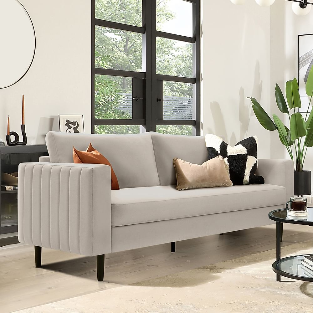 Lana 3 Seater Sofa, Dove Grey Classic Plush Fabric