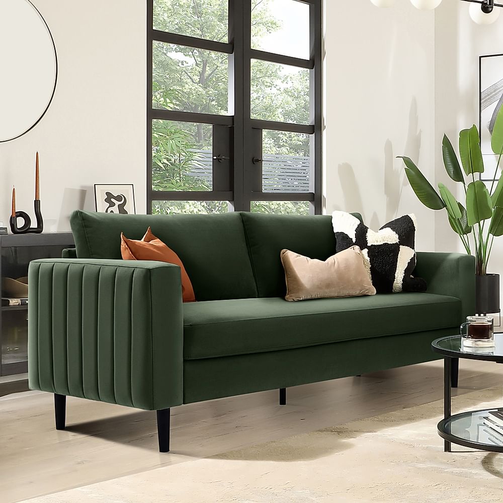 Lana 3 Seater Sofa, Moss Green Classic Velvet