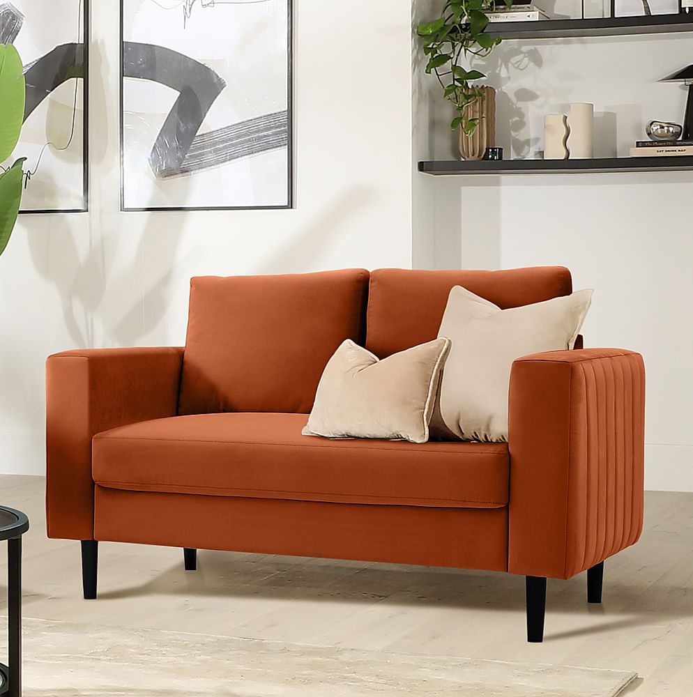 Lana 2 Seater Sofa, Burnt Orange Classic Velvet