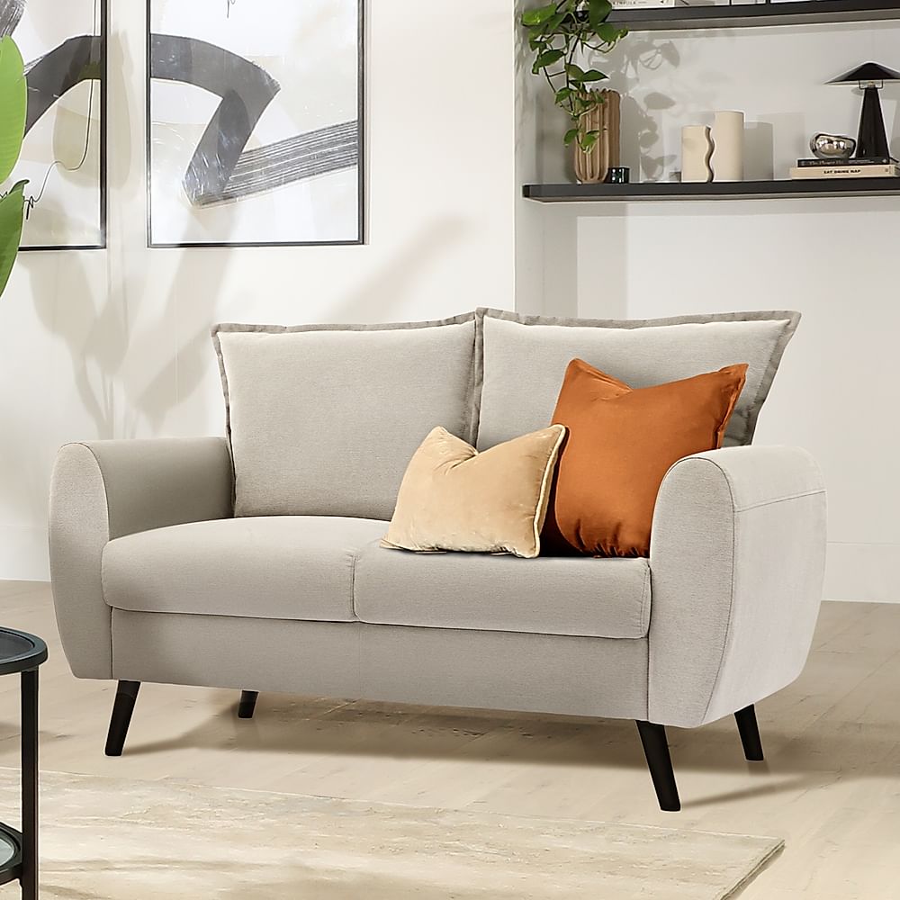 Grace 2 Seater Sofa, Dove Grey Classic Plush Fabric