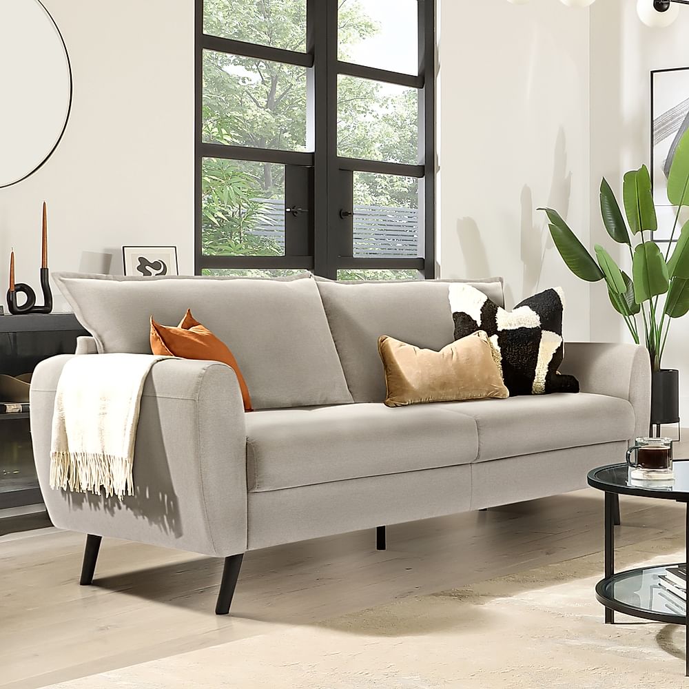 Grace 3 Seater Sofa, Dove Grey Classic Plush Fabric