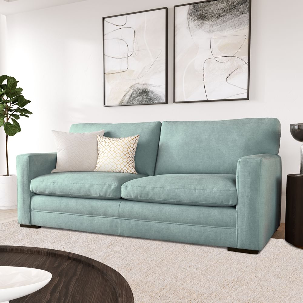 Arden 3 Seater Sofa, Mint Green House Plush Fabric