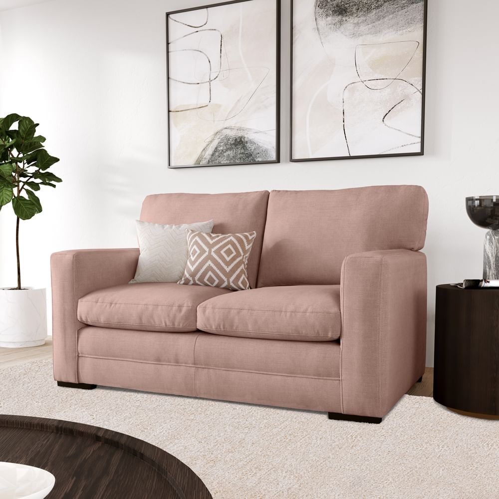 Arden 2 Seater Sofa, Dusky Pink House Plush Fabric