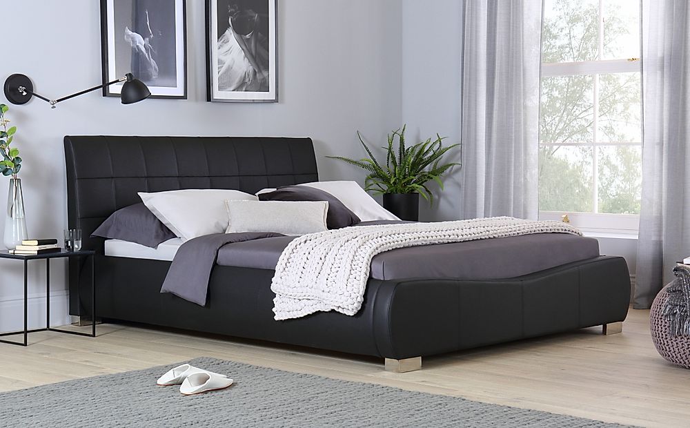 Dorado Black Leather King Size Bed Only £299.99 | Furniture Choice